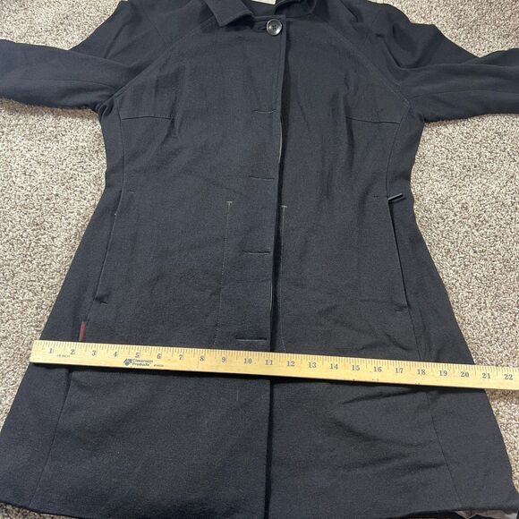 icebreaker Jacket Womens Medium Black Merino Wool Pea Coat Full Zip Classic - Picture 15 of 16